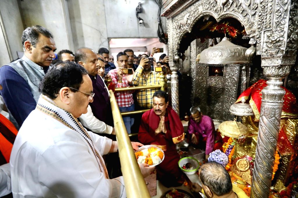 : Kangra: BJP National President JP Nadda offer prayers at Shaktipeeth ...
