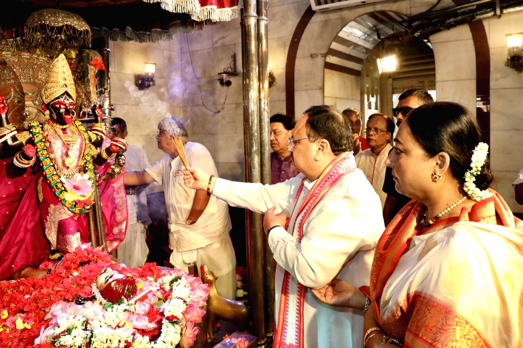 BJP National President JP Nadda offers prayer at the Dakshineswar Kali ...