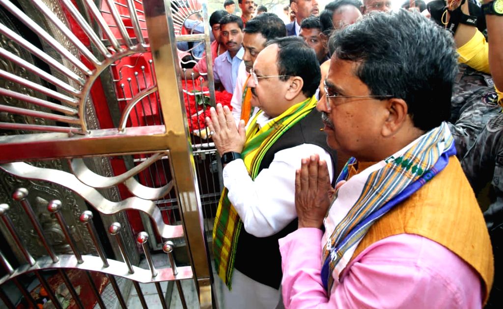 Udaipur: BJP national president JP Nadda offers prayers at Mata Tripura ...