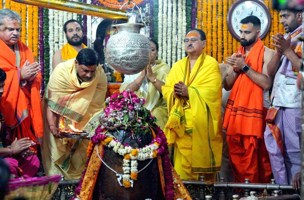 BJP national president JP Nadda with CM Mohan Yadav offers prayers at ...