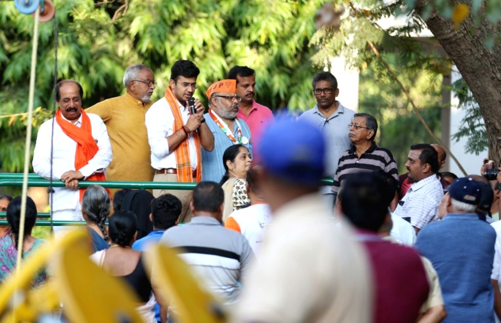 2019 Lok Sabha elections - BJP's Tejasvi Surya during poll campaign