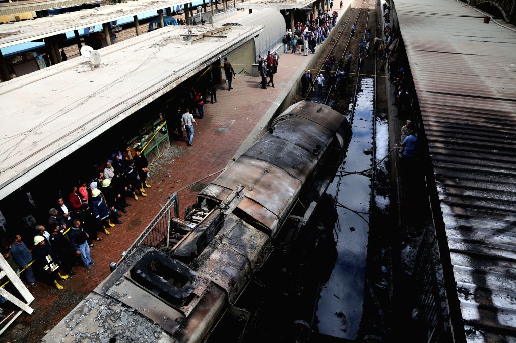 EGYPT-CAIRO-TRAIN STATION-FIRE