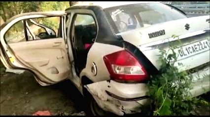 Free Photo : Car collides with tree in road accident on Greater Noida ...