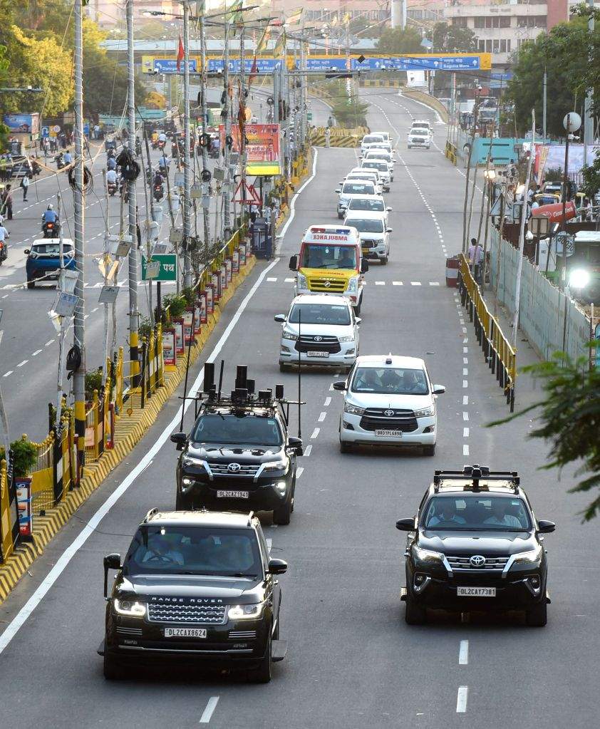 Carcade rehearsal ahead of PM Modi's Patna visit