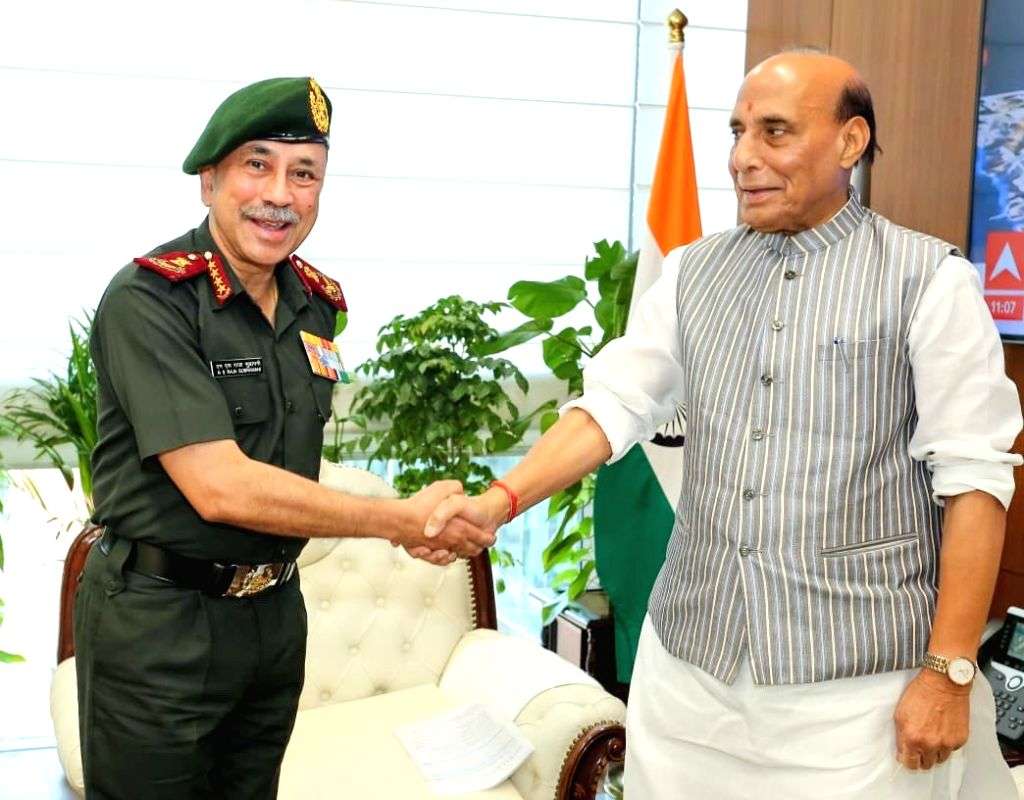 S Raja CDS General N S Raja Subramani Calls on Rajnath Singh