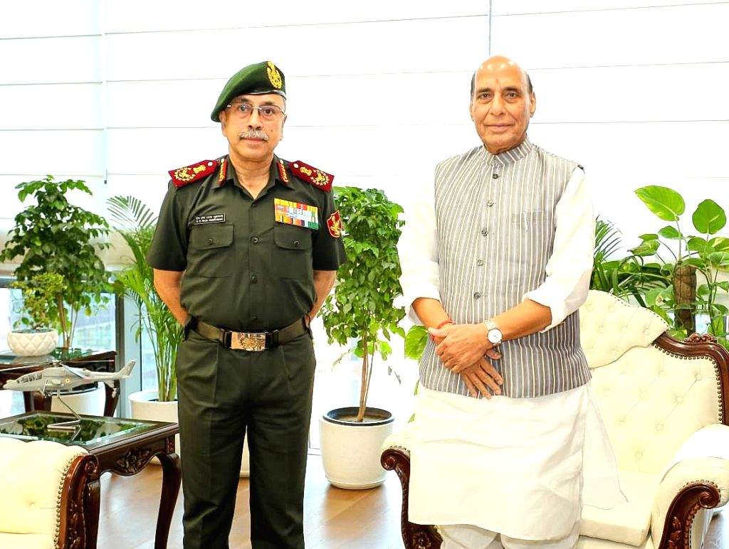 S Raja CDS General N S Raja Subramani Calls on Rajnath Singh