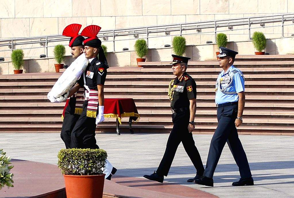S Raja CDS General N.S. Raja Subramani Pays Tribute at National War Memorial