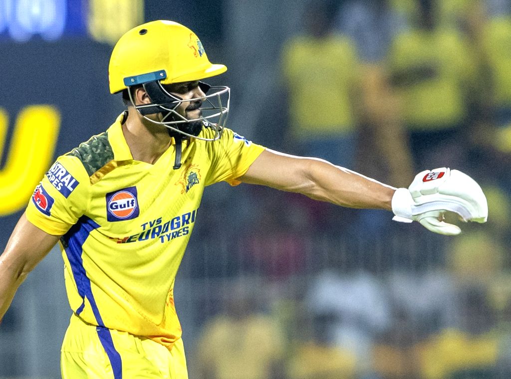 Chennai : Chennai Super Kings' Ruturaj Gaikwad reacts after his dismissal
