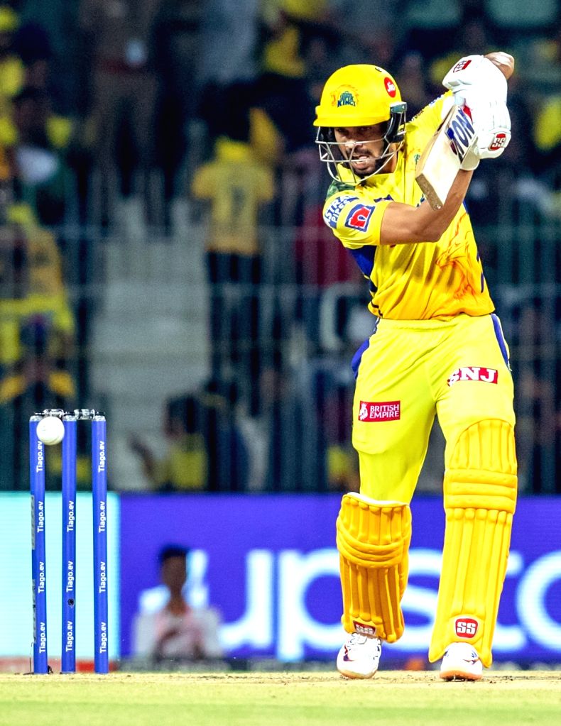 CSK batsman Ruturaj Gaikwad plays a shot