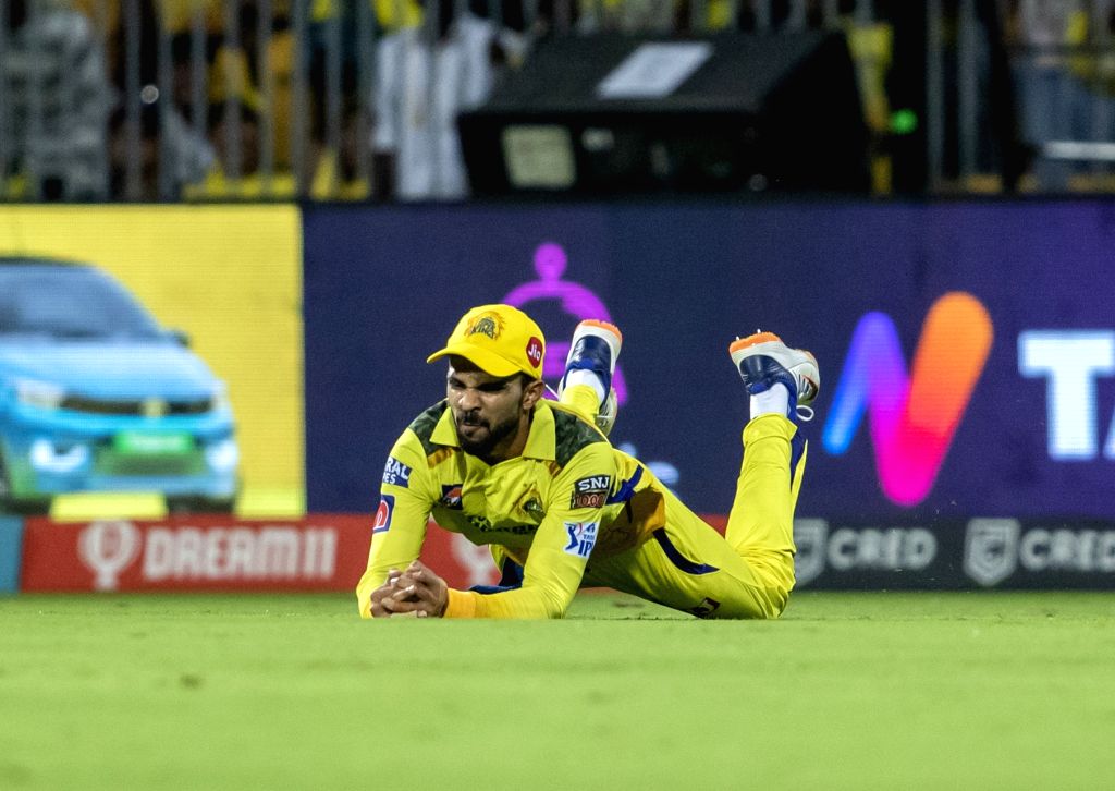 Chennai : CSK's Ruturaj Gaikwad takes a catch to dismiss PBKS' Liam ...