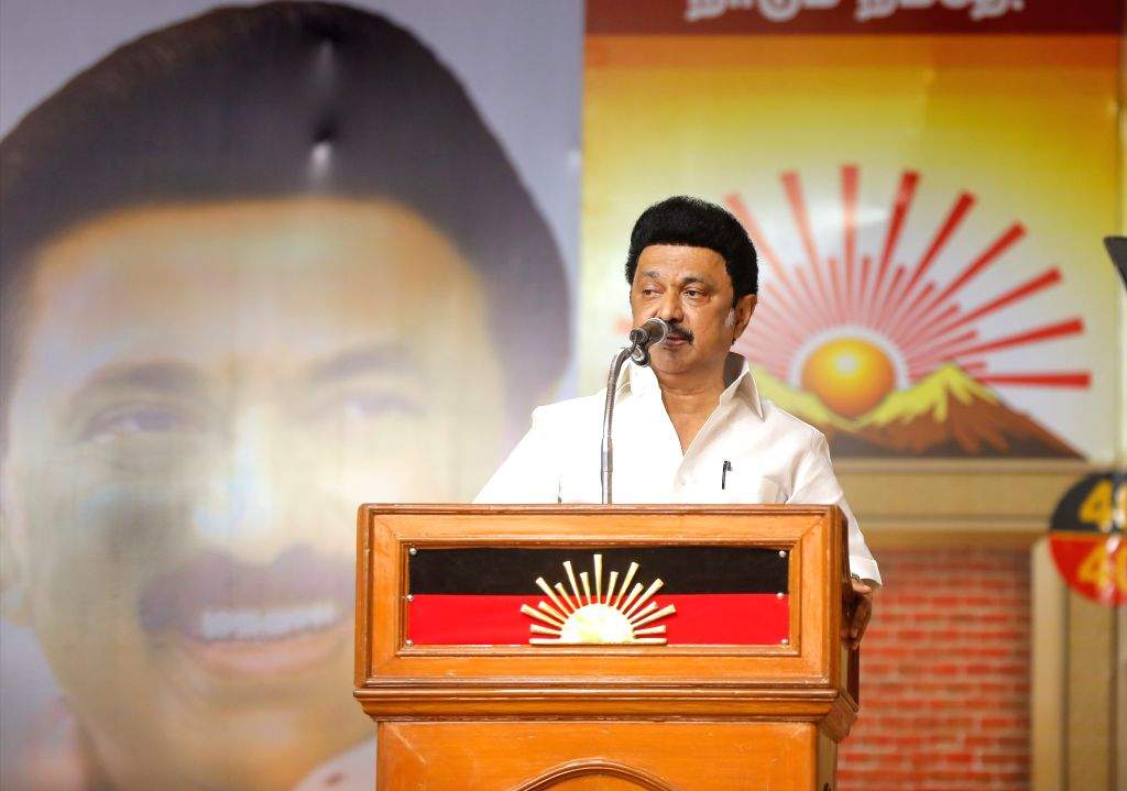 Chennai : Tamil Nadu Chief Minister MK Stalin during an election rally