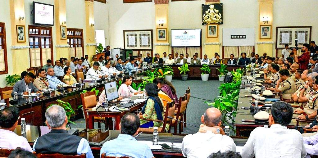 CM D.K. Shivakumar chairs meeting of senior officials - Bengaluru, Karnataka, Vidhana Soudha, Chief Minister, Deputy Chief Minister, senior officials, police officers, forest officers, administrative meeting, governance.