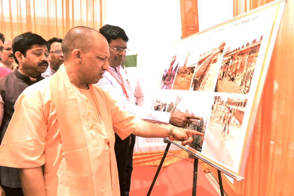 Free Photo: CM Yogi inspected the bridge being built on Hindon river.