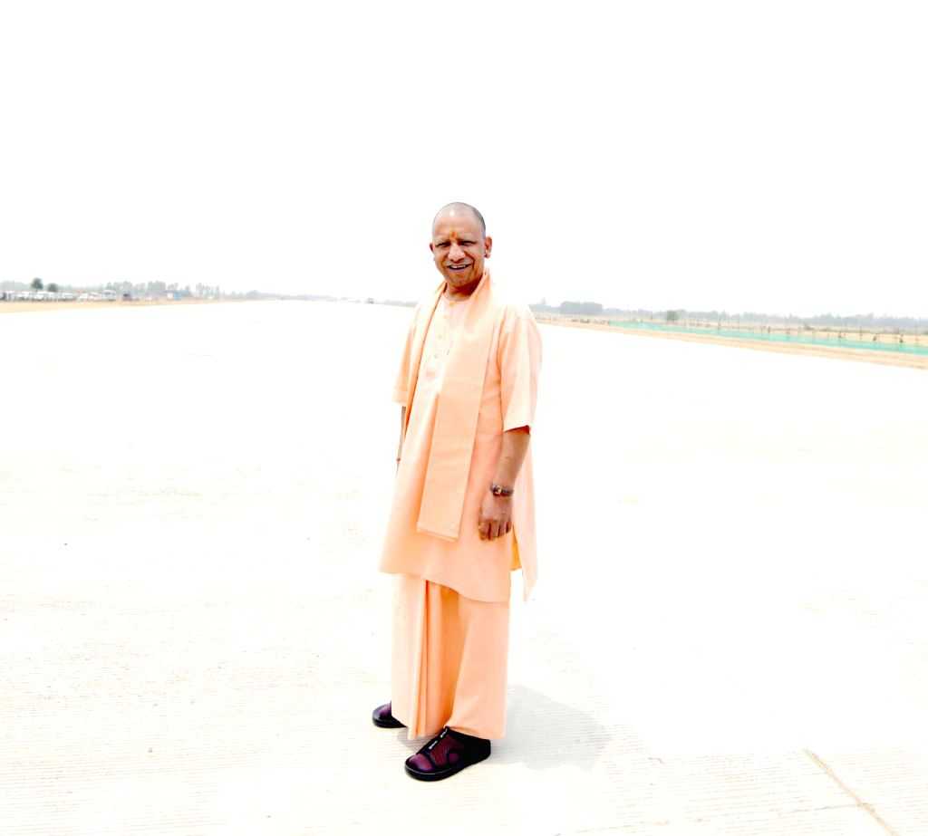 CM Yogi Inspects Ganga Expressway Construction