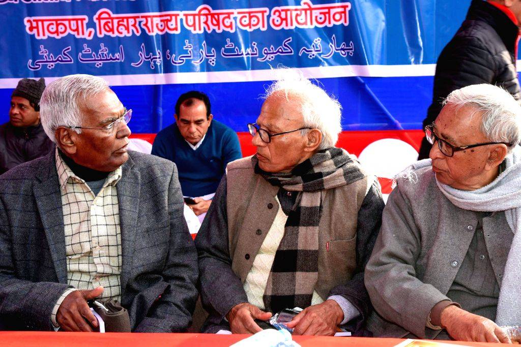 CPI General Secretary D. Raja along with other leaders attend the party ...