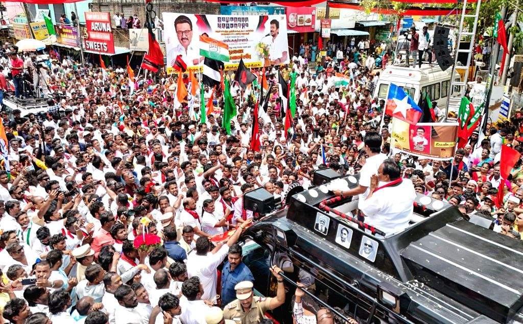 DCM Udhayanidhi campaigns for DMK candidate in Madhavaram