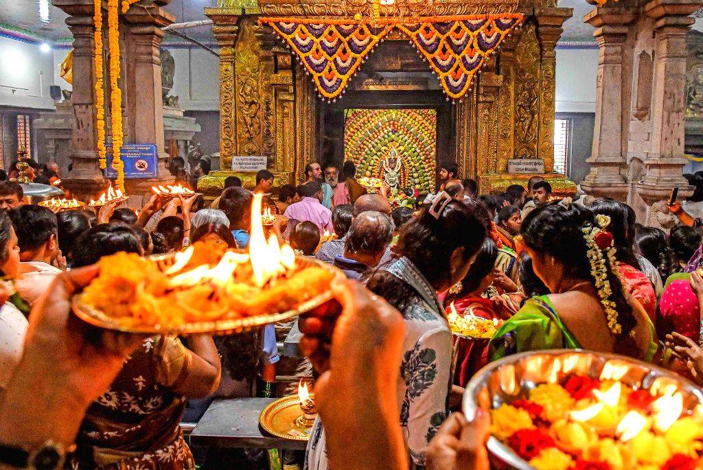 Devotees Offer Pooja on Ashada Friday in Bengaluru