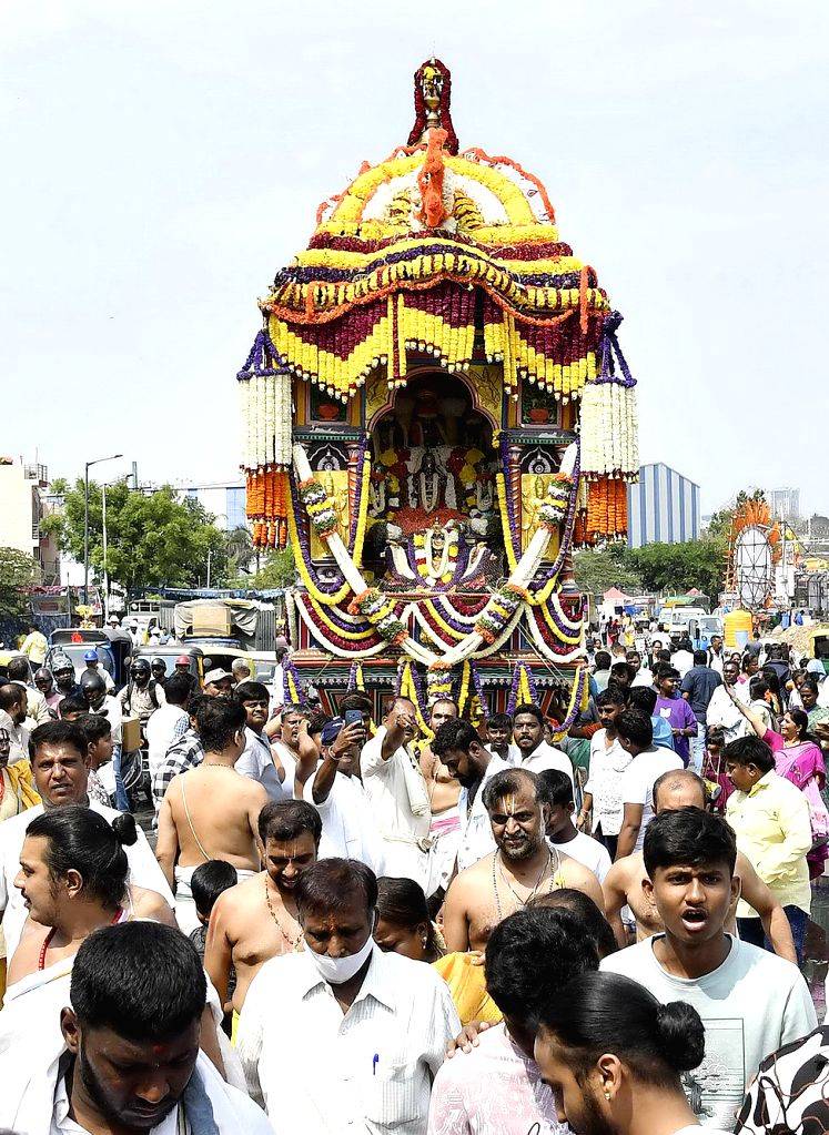 Devotees take part in Brahma Rathotsava