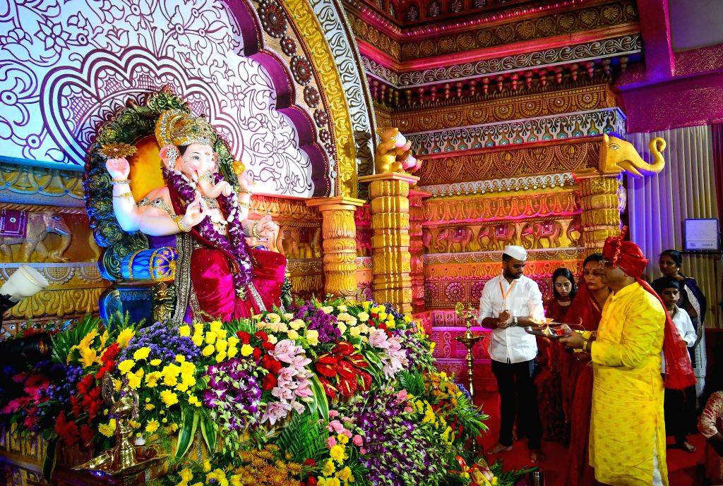 Devotees worship Lord Ganesha on Ganesh Chaturthi