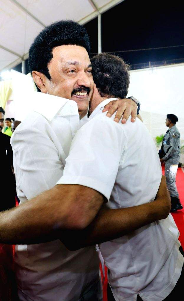 DMK chief and Tamil Nadu Chief Minister M K Stalin and Congress leader ...