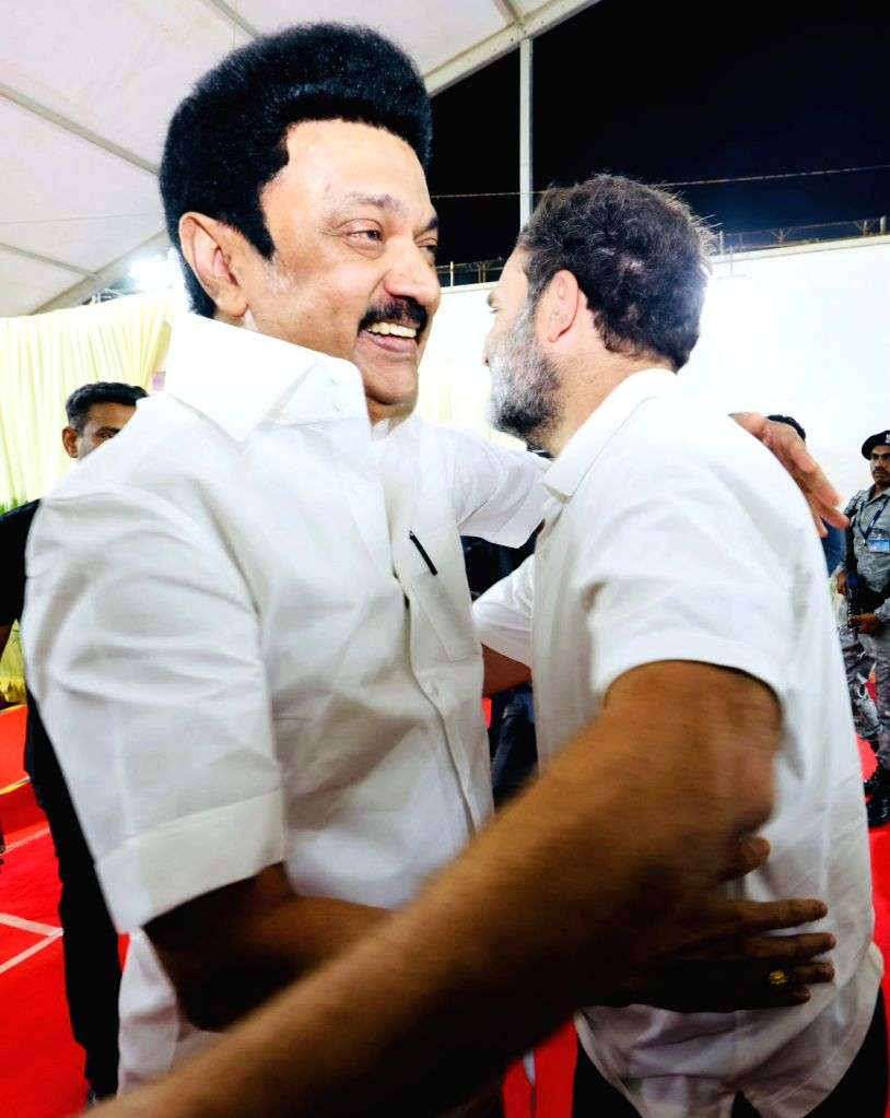 DMK chief and Tamil Nadu Chief Minister M K Stalin and Congress leader ...
