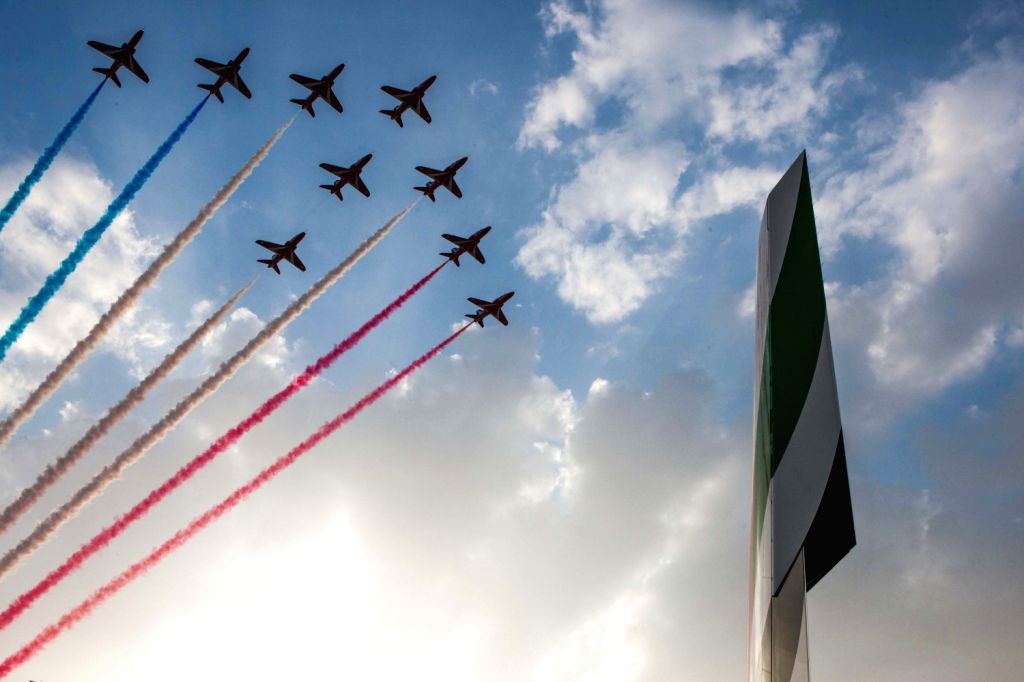 Aerobatics Team perform during the Dubai Air show