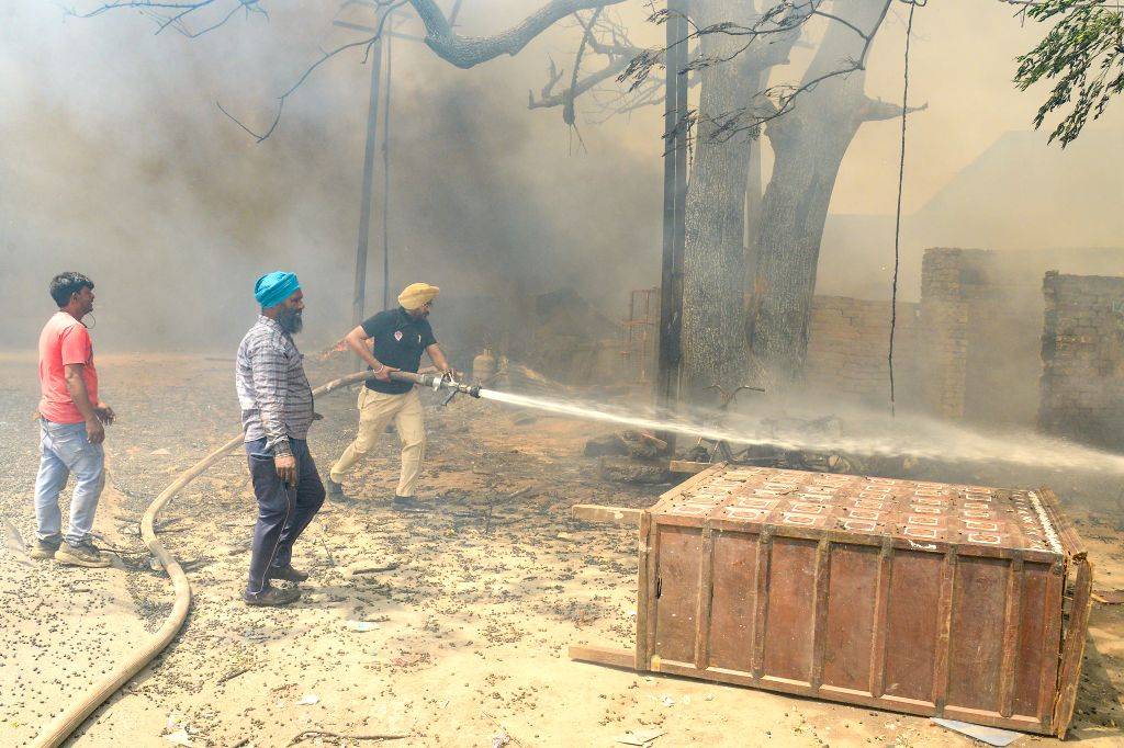 Fire Breaks Out at Scrap Warehouse in Jalandhar