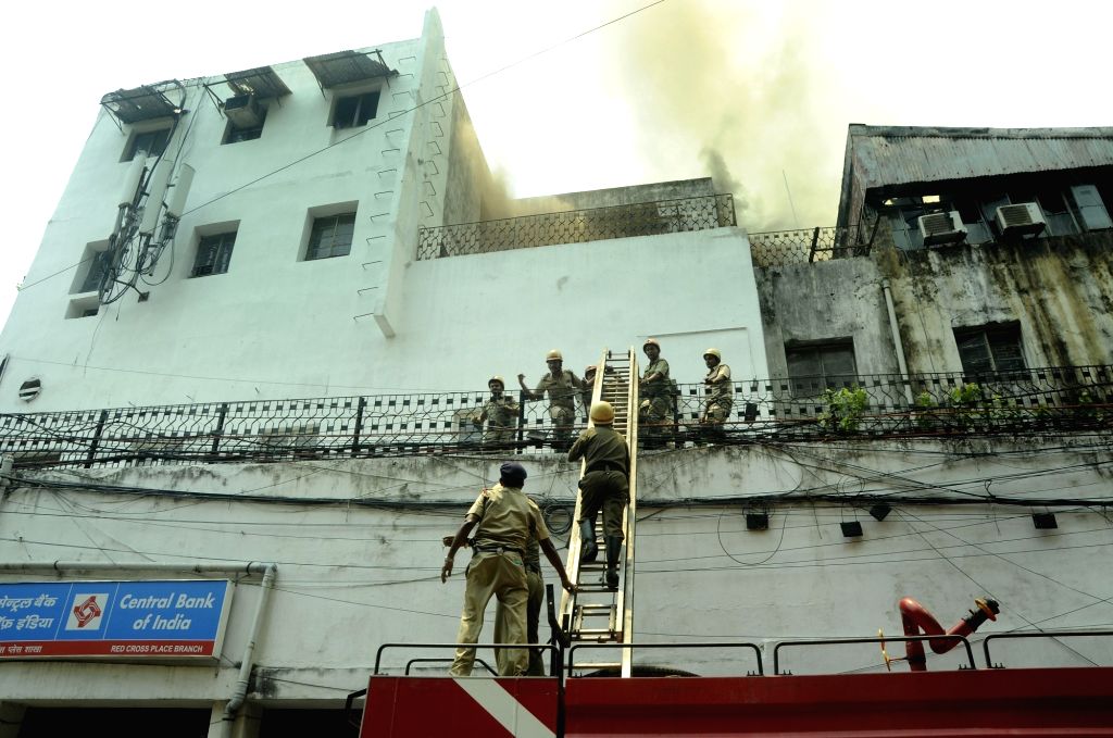 Kolkata : Firefighters are trying to douse a fire that breaks out at a ...