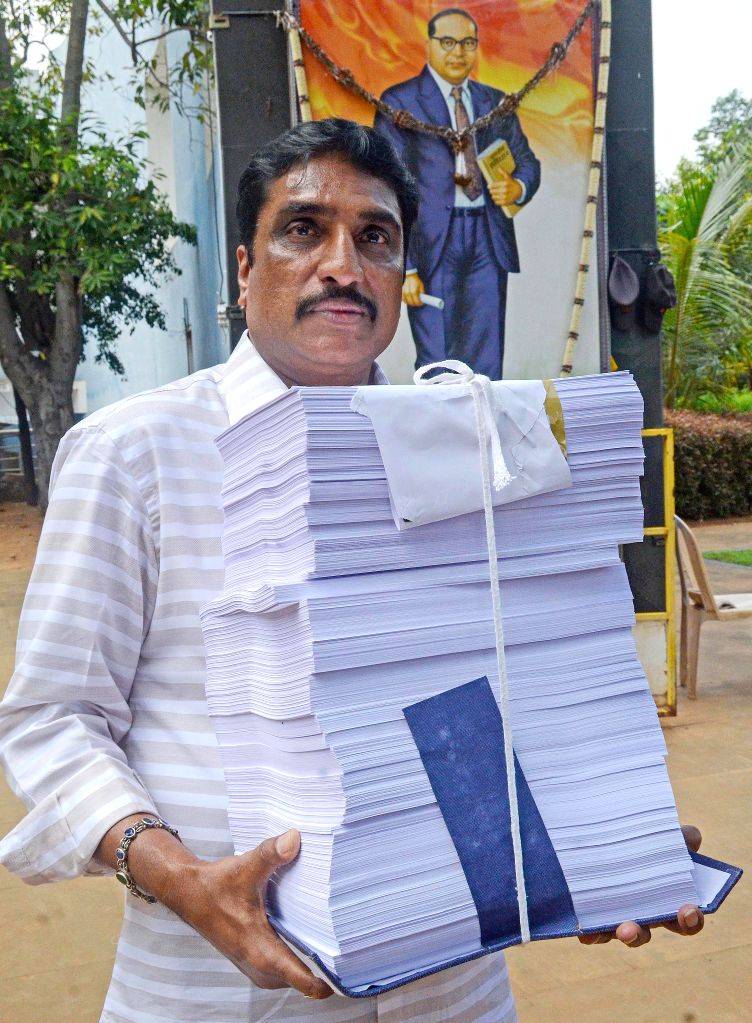 N J Ramesh R Former Councillor and BJP leader N.R. Ramesh protest at the BBMP office