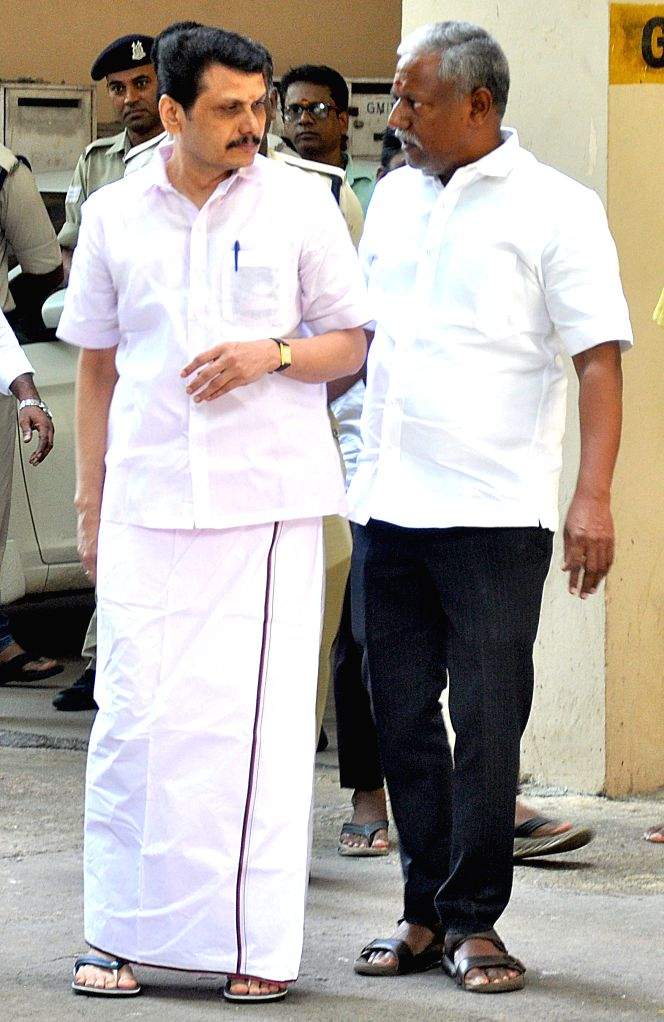 Former Tamil Nadu minister and DMK leader V Senthil Balaji leaves from ...