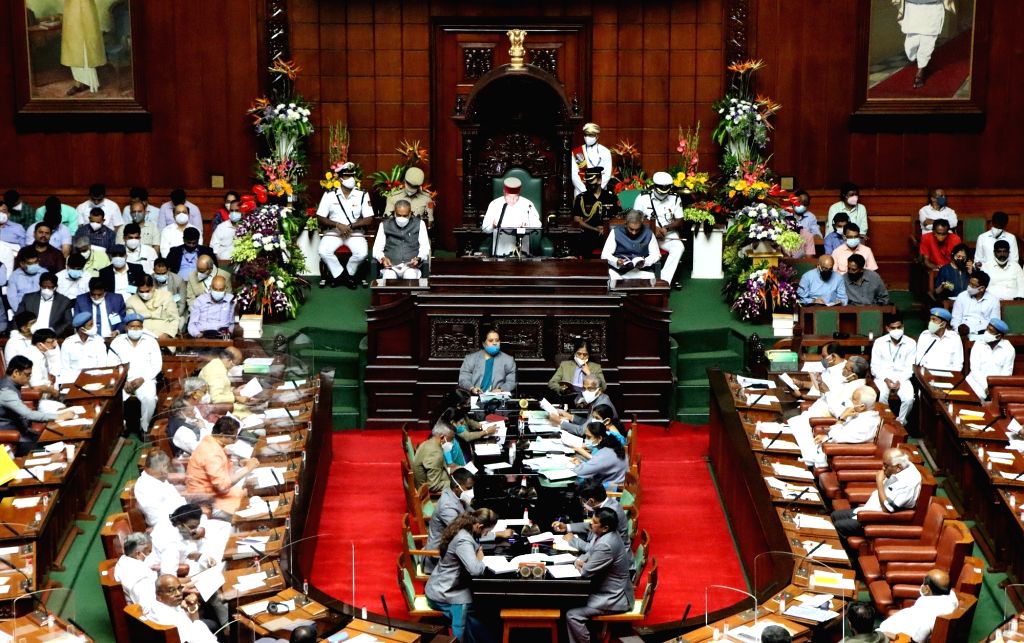 Bengaluru: Thaawar Chand Gehlot speaks during Joint session at Vidhana ...