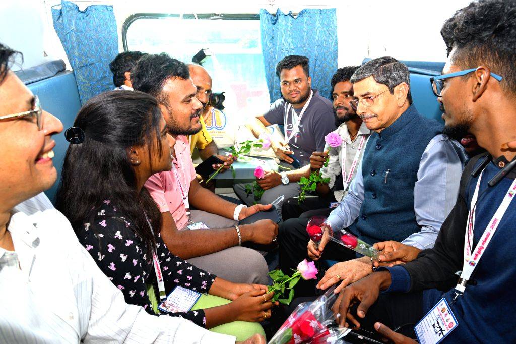 Governor of Tamil Nadu R.N Ravi interacts with passengers after ...