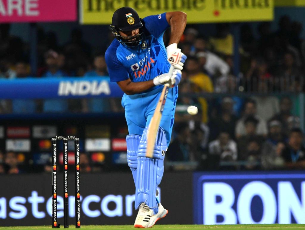 Guwahati : Indian captain Rohit Sharma plays a shot
