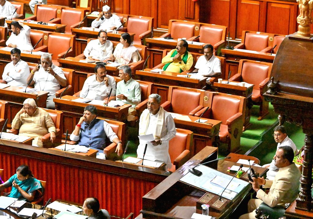 Karnataka CM Siddaramaiah addresses the joint session of state assembly