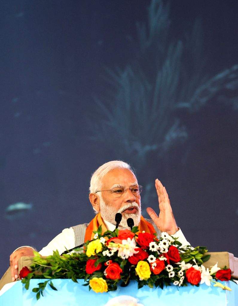 Prime Minister Narendra Modi during the inauguration and foundation ...