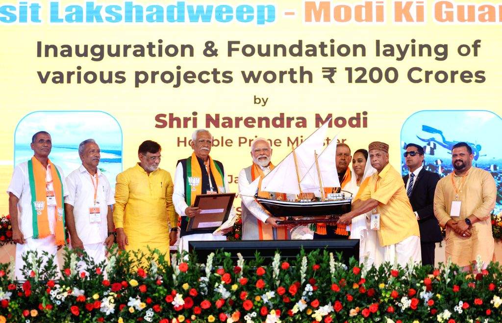 Prime Minister Narendra Modi during the inauguration and foundation ...