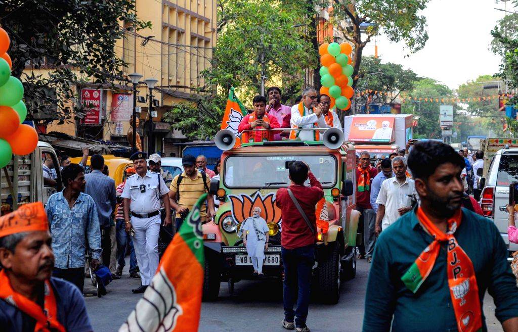 BJP candidate Tapash Roy during an election campaign ahead of Lok Sabha ...