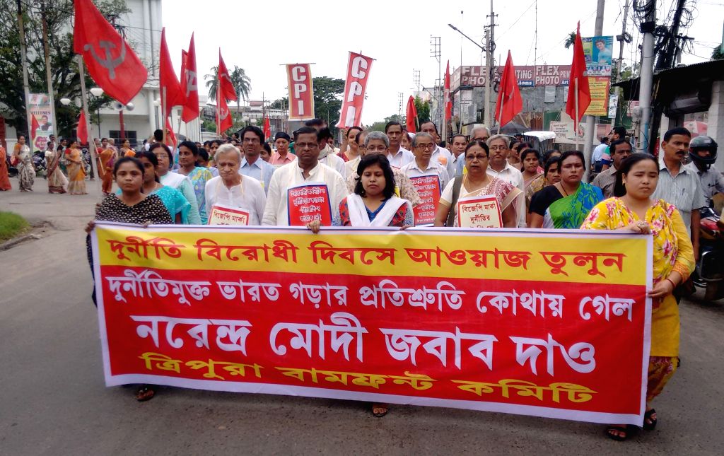 Left demonstration against Modi Govt.