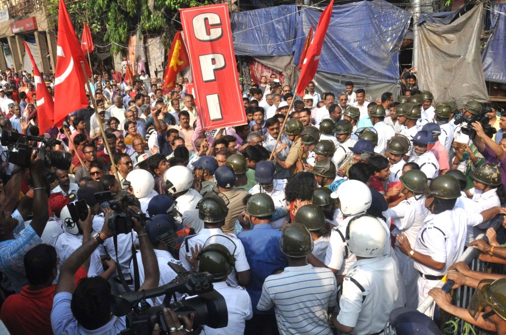 Leftist Activists Left Front Demonstration