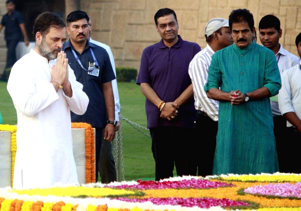 LOP in Lok Sabha Rahul Gandhi pays tribute to Mahatma Gandhi