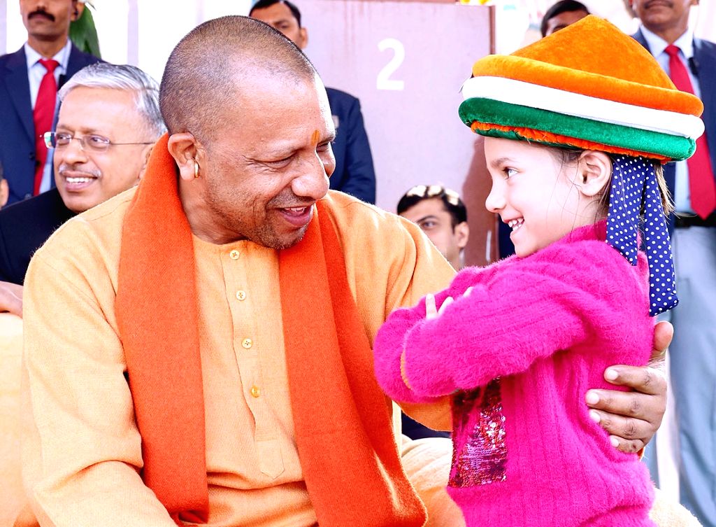 Lucknow : UP CM Yogi Adityanath during Republic Day celebrations