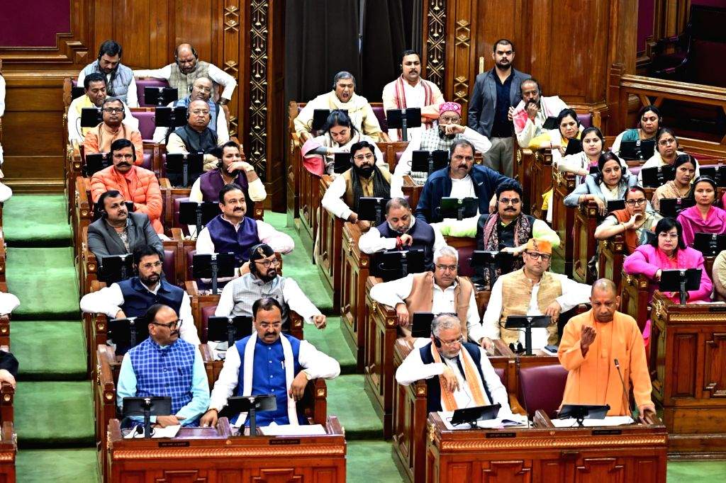 Uttar Pradesh Chief Minister Yogi Adityanath speaks during the winter ...