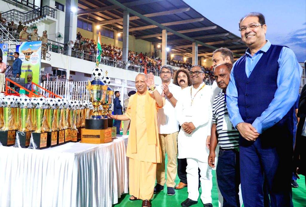 Lucknow : Uttar Pradesh CM Yogi Adityanath during the inaugural ...