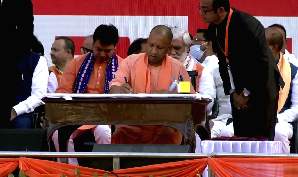 Yogi Adityanath takes oath as the Chief Minister of Uttar Pradesh for ...
