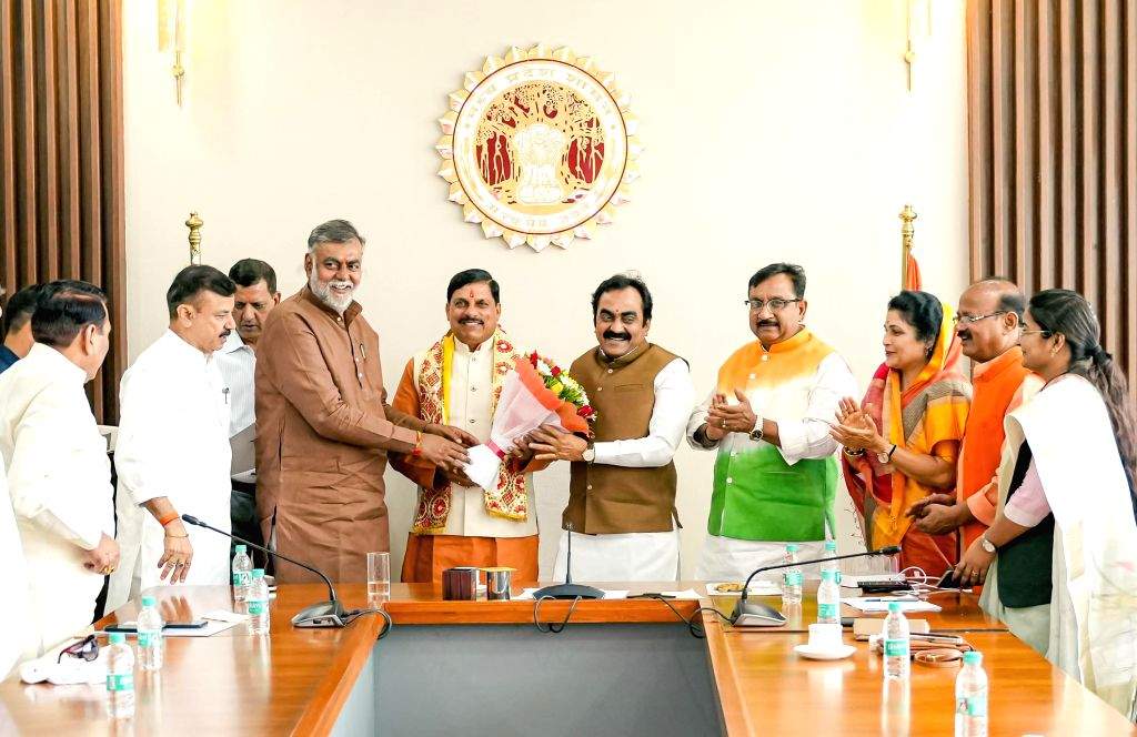 Madhya Pradesh Chief Minister Mohan Yadav, Minister Rakesh Singh and ...