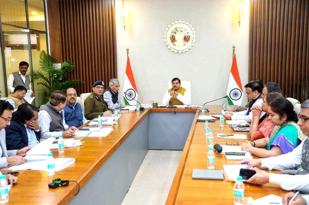 Madhya Pradesh CM Mohan Yadav chairs a meeting with district collectors ...
