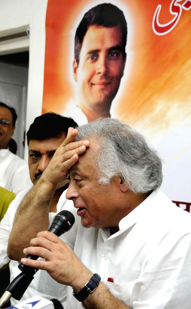 Jairam Ramesh during a press conference in Patna