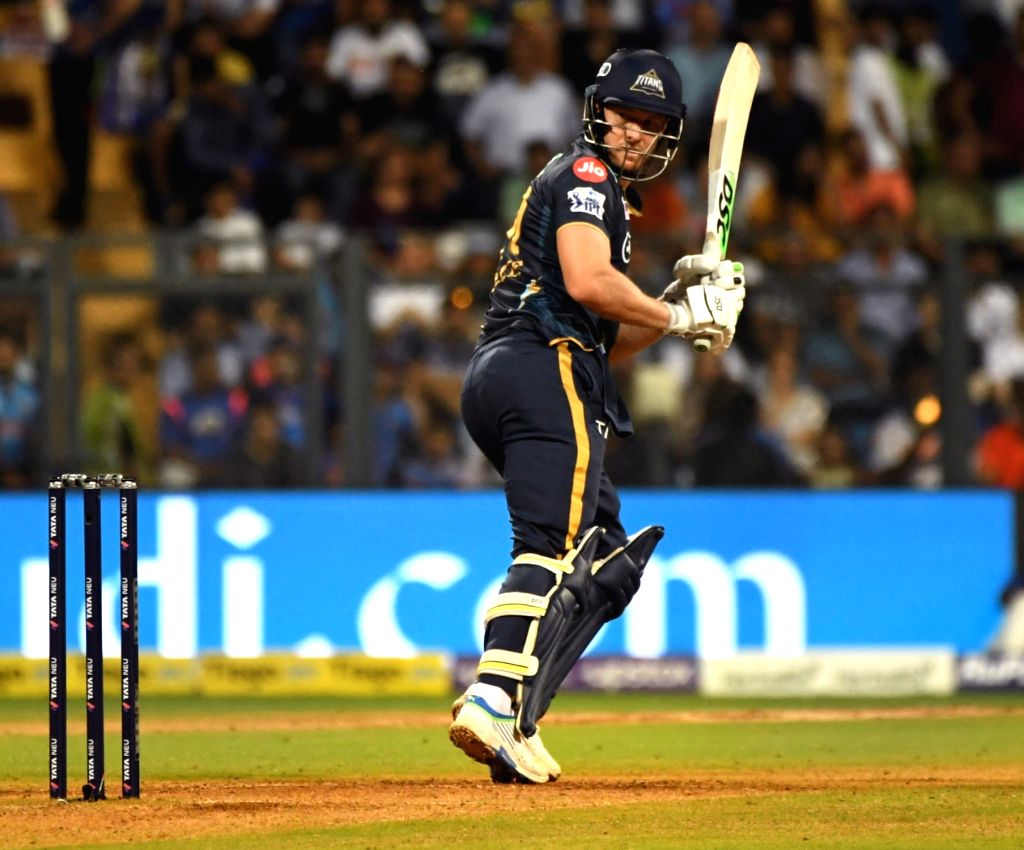 Mumbai : GT's batsman David Miller plays a shot during the IPL 2023 match
