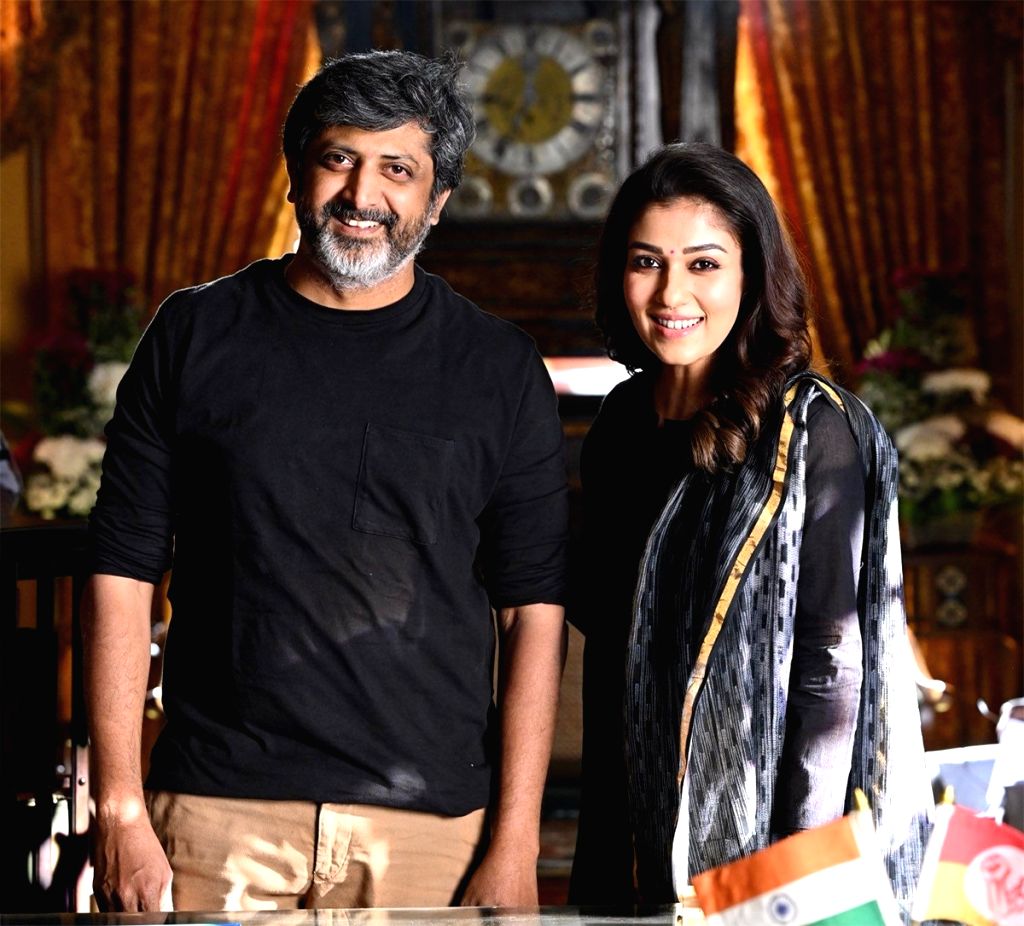 Nayanthara poses with 'Godfather' director Mohan Raja