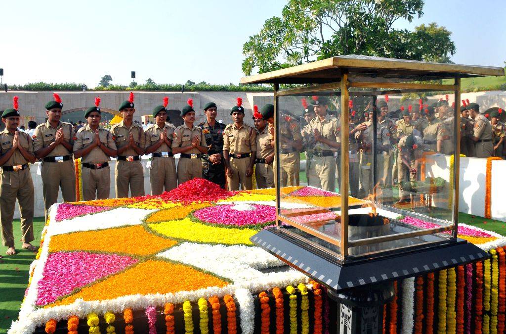 NCC cadets pay homage to Mahatma Gandhi on the occasion of his birth ...